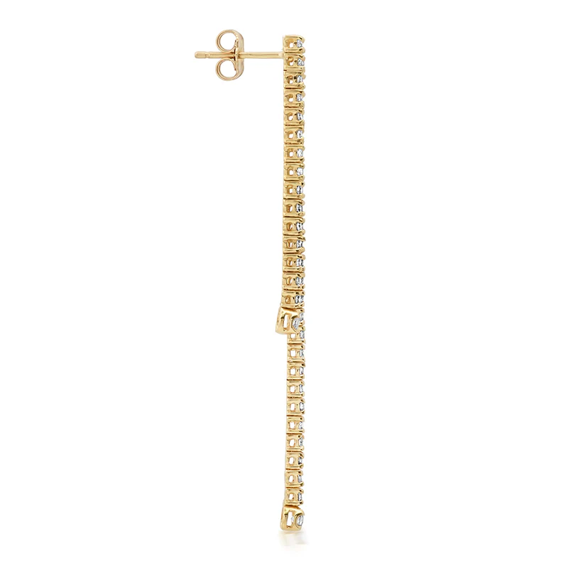 Tiered 4-Prong Diamond Tennis Studs With Illusion Set Diamond Accent - Image 3