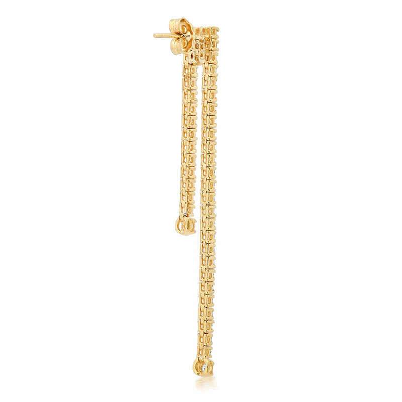 Tiered 4-Prong Diamond Tennis Studs With Illusion Set Diamond Accent - Image 4