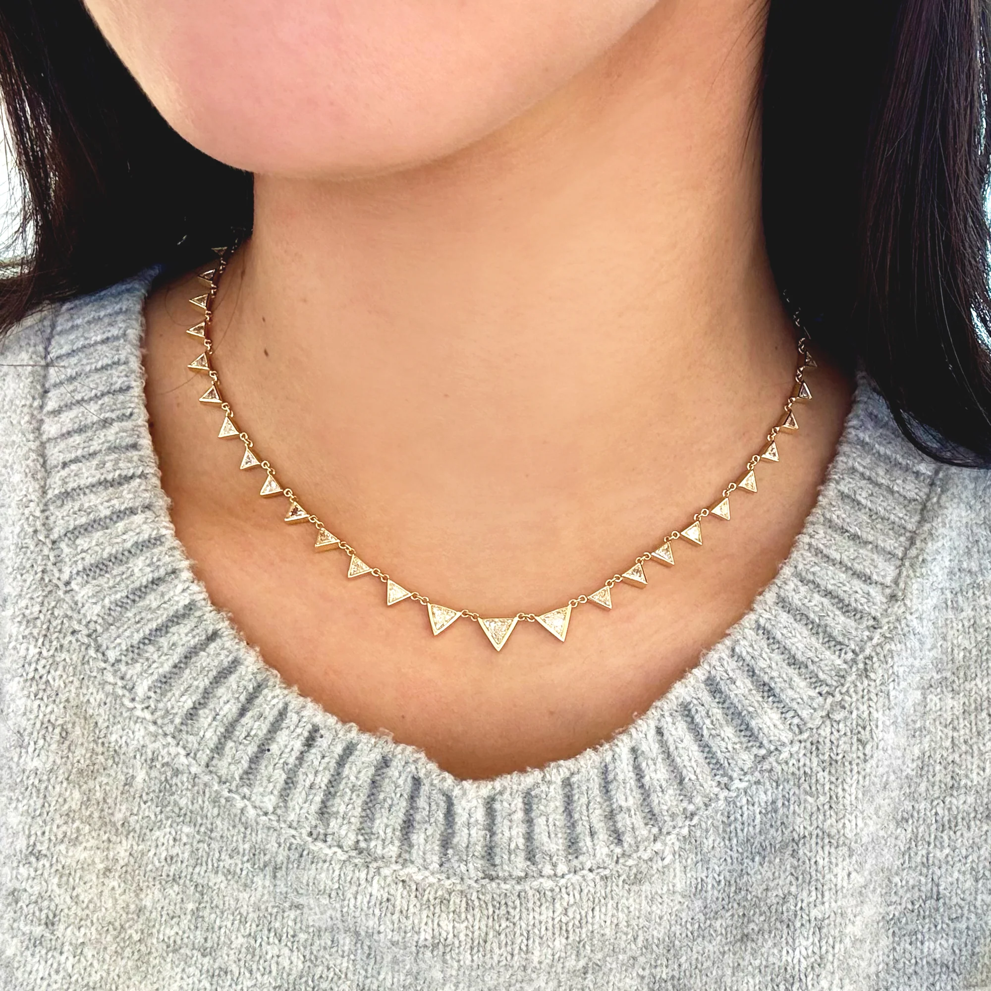 Trillion Cut Diamond Necklace - Image 5