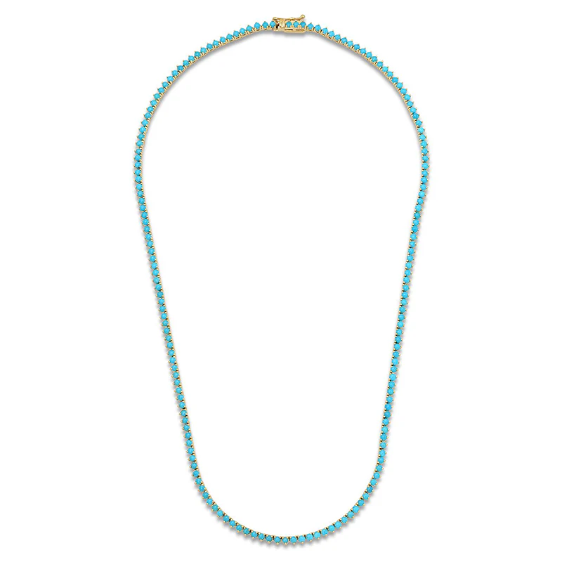 3-Prong Turquoise Tennis Necklace - Image 3
