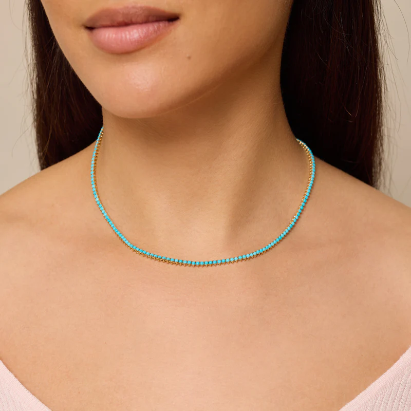 3-Prong Turquoise Tennis Necklace - Image 6