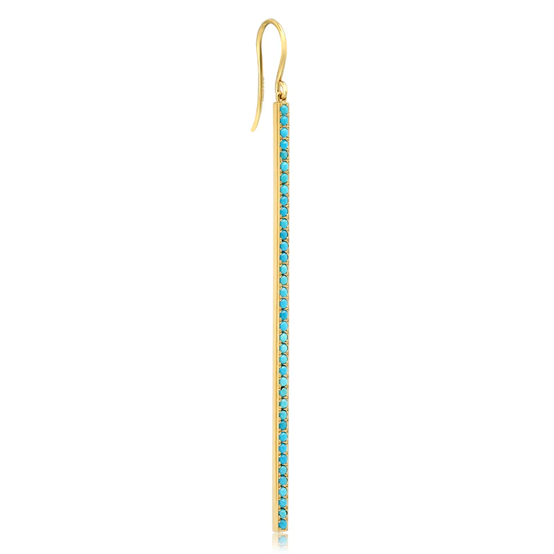 Turquoise Extra Long Stick Earrings - Image 2