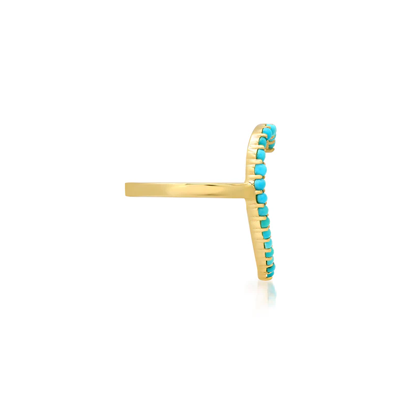 Turquoise Luxe Open Heart Ring - Image 3