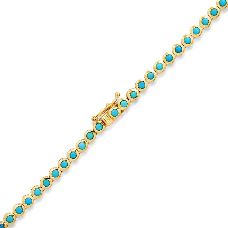 Turquoise Mini Bezel Tennis Necklace - Image 3