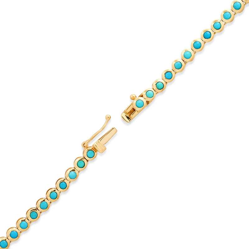 Turquoise Mini Bezel Tennis Necklace - Image 4