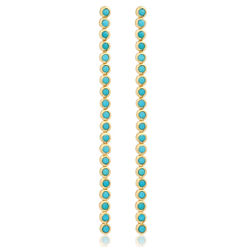 Turquoise Bezel Tennis Studs