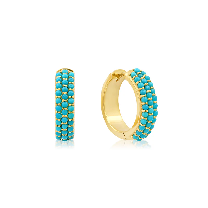 Turquoise Wide Huggies - Image 2