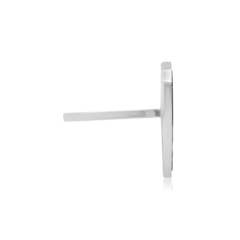 White Gold Onyx Inlay Heart Ring - Image 4