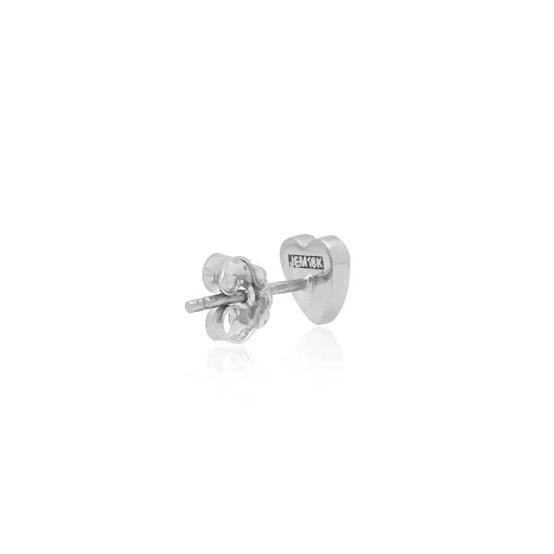 White Gold Diamond Heart Studs - Image 3