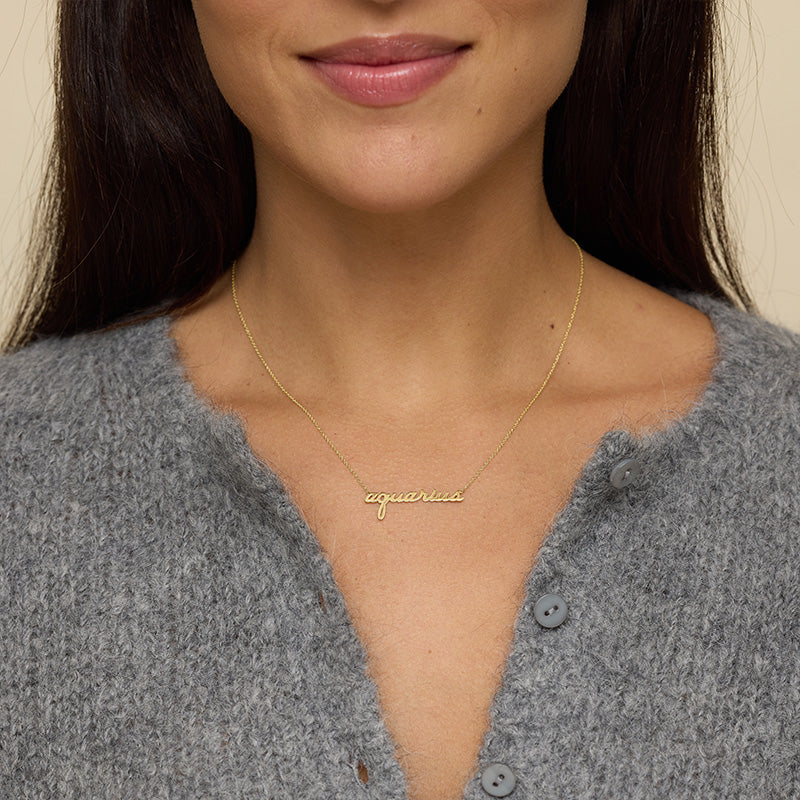 Zodiac Script Necklace - Image 3